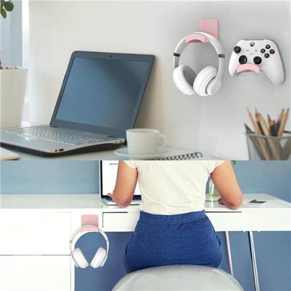Headphone Stand Headset Holder -Adhesive Gaming Headphone Hanger Hook Desk Mount - Picture 4 of 6